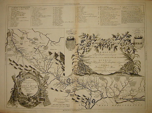 Coronelli Vincenzo Maria (1650-1718) Disegno idrografico del Canale Reale dell'Unione di due Mari in lingua docca descritto 1691 Venezia